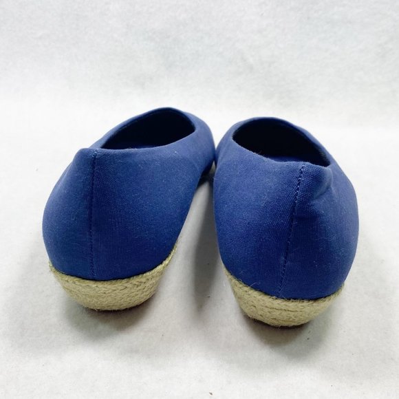 ORVIS Navy Canvas Espadrille Low Wedge 8 - Picture 7 of 12